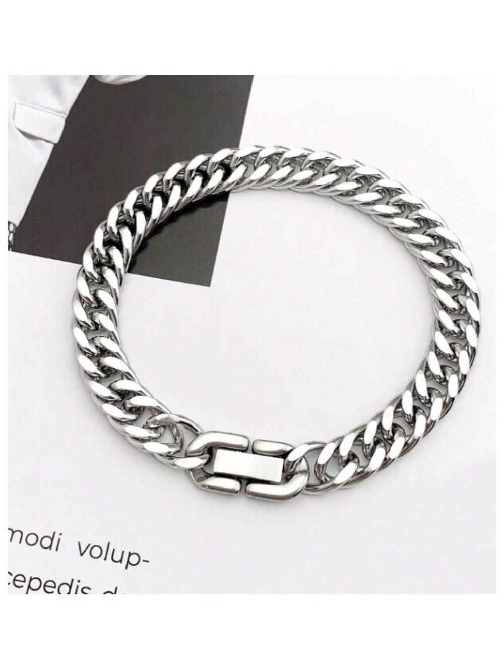 Flat link bracelet - Stainless Steel - 5mm 8"
